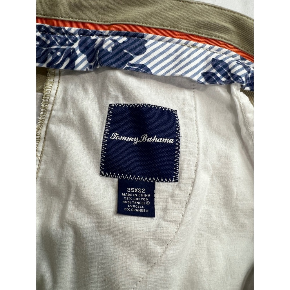 Tommy Bahama Mens Khaki Chino Pants Khaki Tan Straight Fit Size 35x32 Tencel G23 - Picture 4 of 16